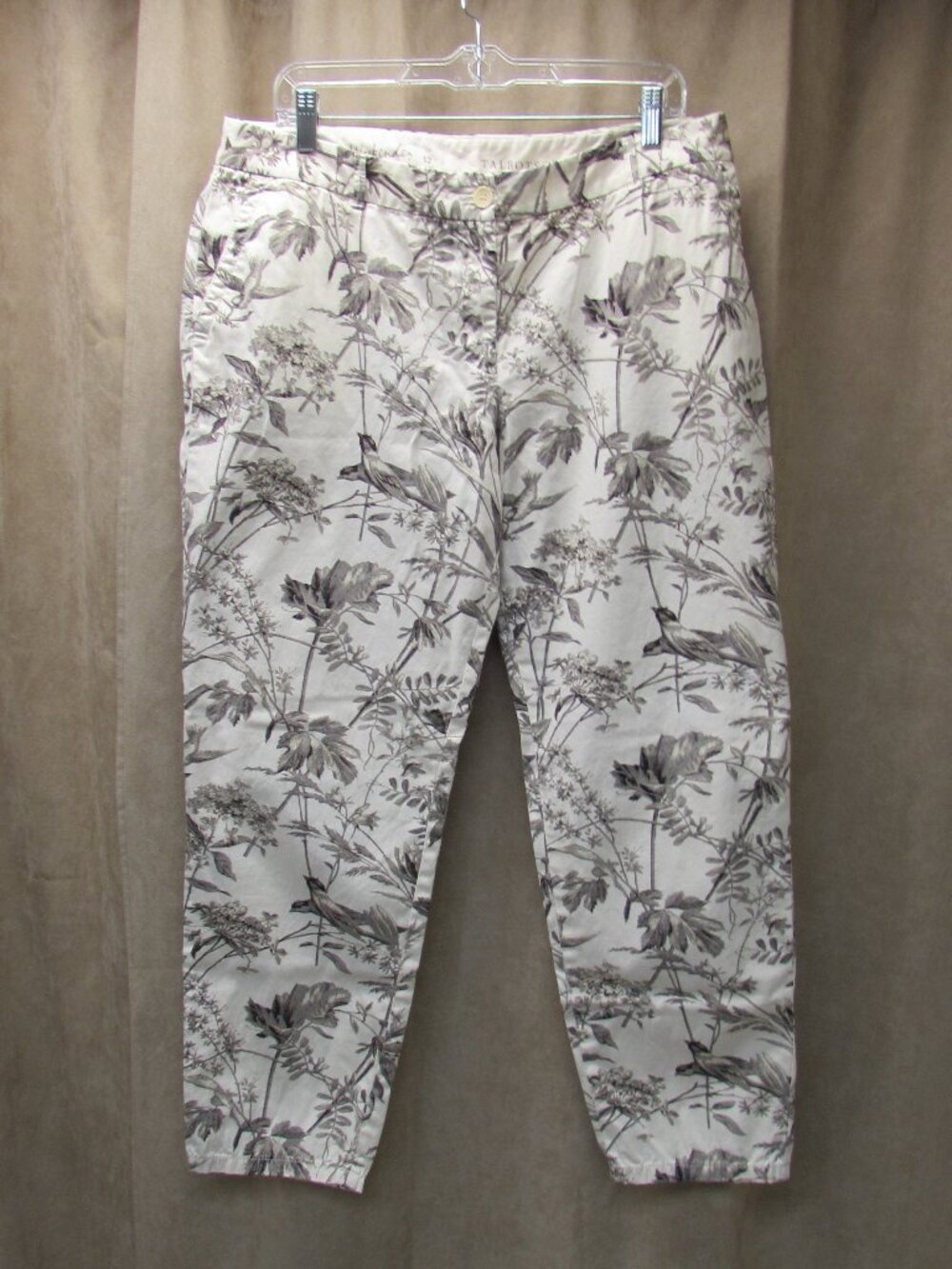 Talbots The Weekender Bird/Floral Print Cotton Pants Size 12